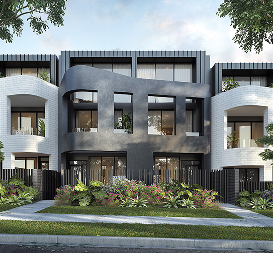 external facade. Townhouses